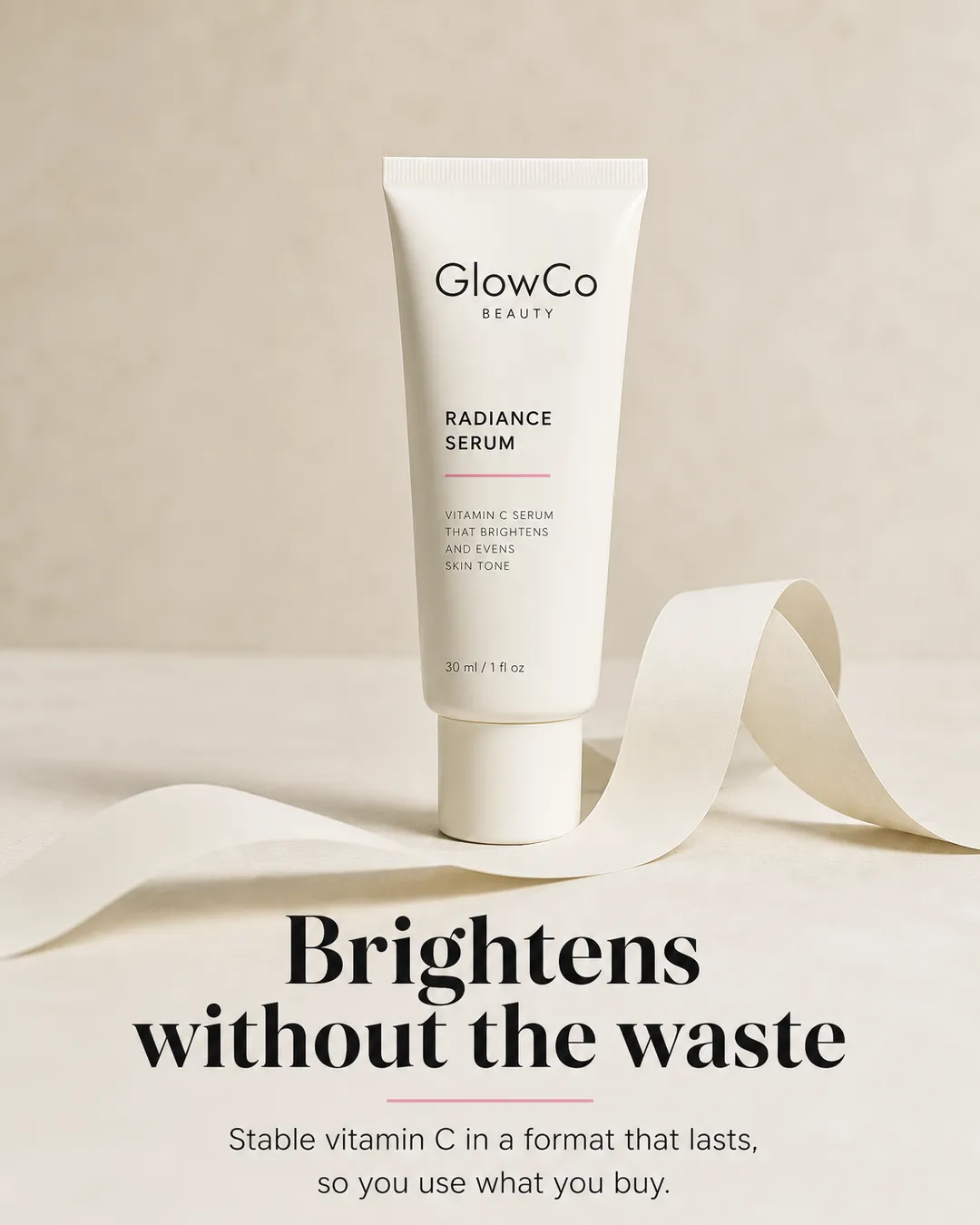 Benefit-led ad for GlowCo, made with ROAScal
